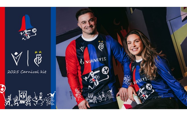 A homage to the ‘Schnitzelbängg’ and hand-painted lanterns for the 2025 Carnival Kit designed by Macron for FC Basel 1893