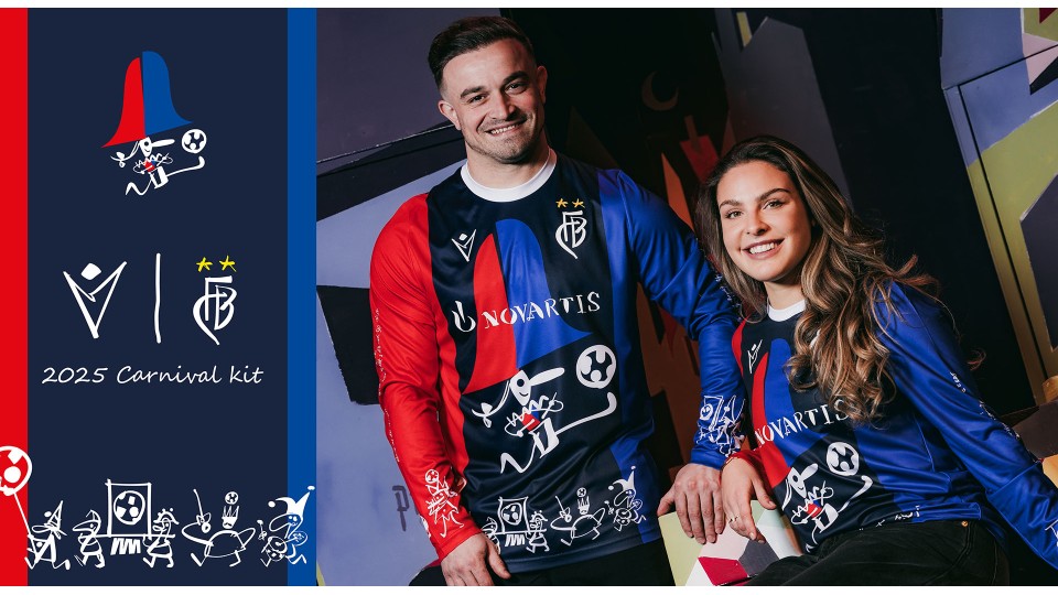A homage to the ‘Schnitzelbängg’ and hand-painted lanterns for the 2025 Carnival Kit designed by Macron for FC Basel 1893