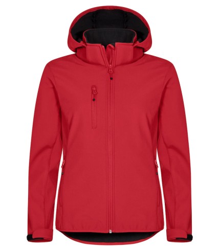CLIQUE CLASSIC SOFTSHELL HOODY JACKET WOMEN ROOD