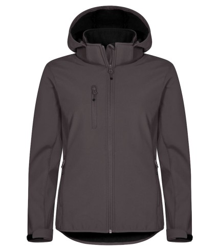 CLIQUE CLASSIC SOFTSHELL HOODY JACKET WOMEN DONKERGRIJS
