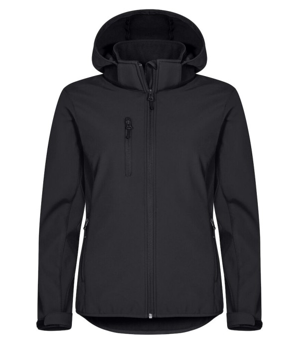 CLIQUE CLASSIC SOFTSHELL HOODY JACKET WOMEN ZWART
