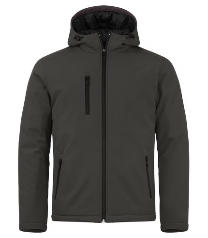 CLIQUE PADDED HOODY SOFTSHELL JACKET DONKERGRIJS