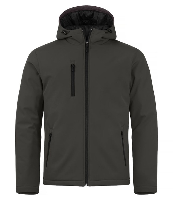CLIQUE PADDED HOODY SOFTSHELL JACKET DONKERGRIJS
