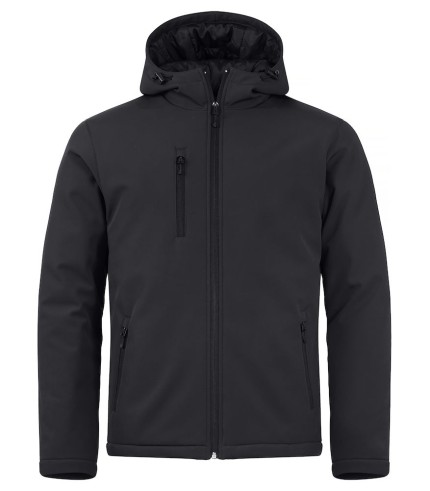 CLIQUE PADDED HOODY SOFTSHELL JACKET ZWART