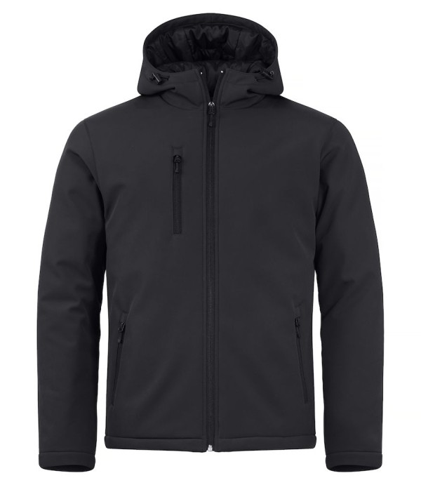 CLIQUE PADDED HOODY SOFTSHELL JACKET ZWART
