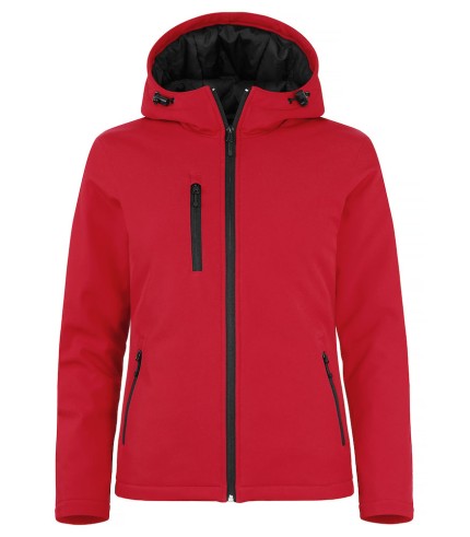 CLIQUE PADDED HOODY SOFTSHELL JACKET WOMEN ROOD