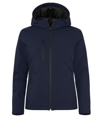 CLIQUE PADDED HOODY SOFTSHELL JACKET WOMEN DARK NAVY