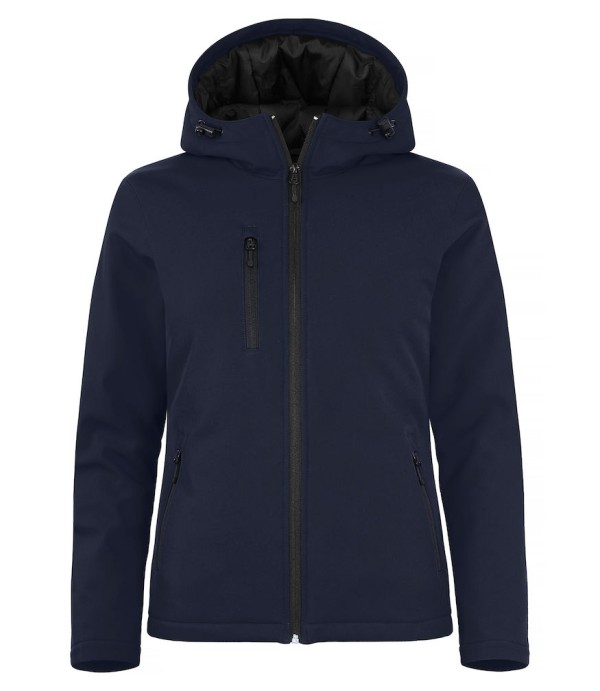 CLIQUE PADDED HOODY SOFTSHELL JACKET WOMEN DARK NAVY