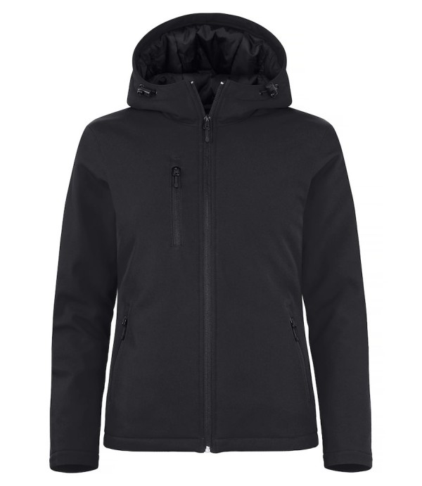 CLIQUE PADDED HOODY SOFTSHELL JACKET WOMEN ZWART