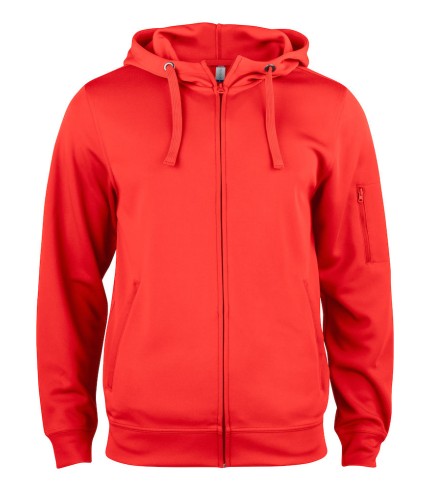 CLIQUE BASIC ACTIVE HOODY FZ ROOD