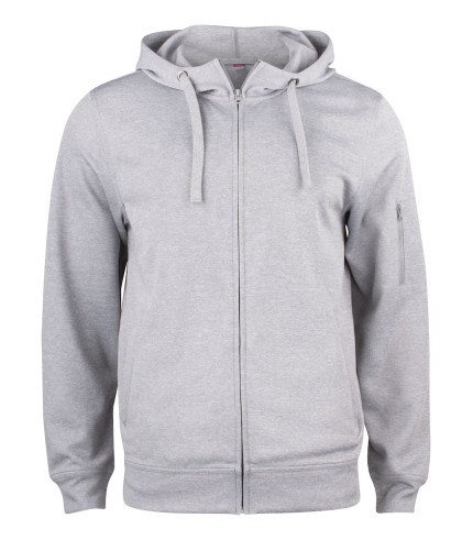 CLIQUE BASIC ACTIVE HOODY FZ GRIJSMELANGE