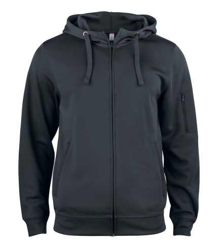 CLIQUE BASIC ACTIVE HOODY FZ ZWART
