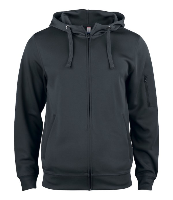 CLIQUE BASIC ACTIVE HOODY FZ ZWART