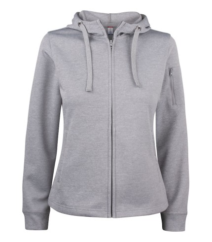CLIQUE BASIC ACTIVE HOODY FZ WOMEN GRIJSMELANGE