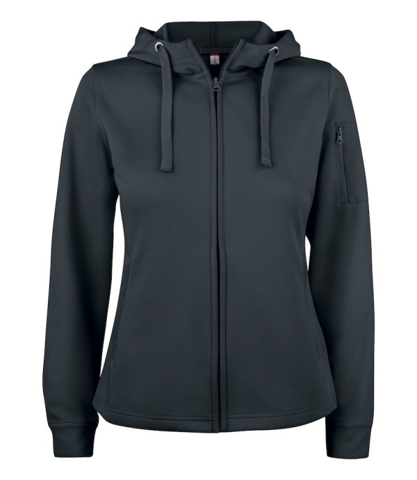CLIQUE BASIC ACTIVE HOODY FZ WOMEN ZWART