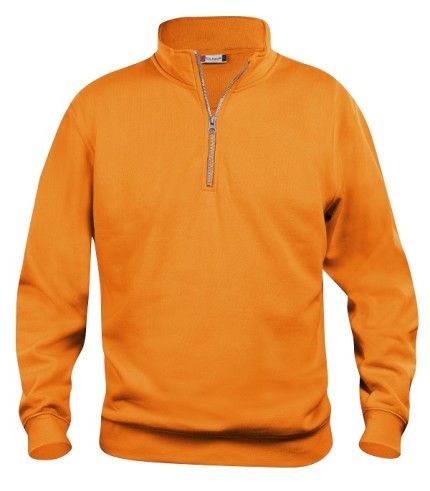 CLIQUE BASIC HALF ZIP SIGNAALORANJE