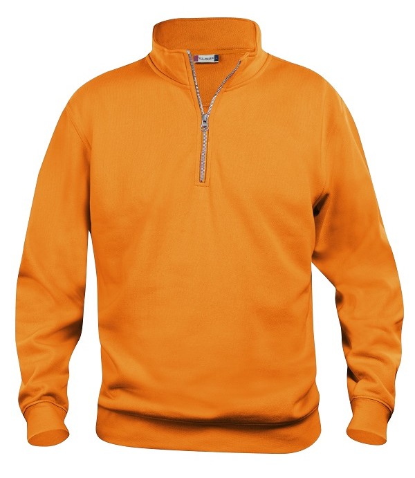 CLIQUE BASIC HALF ZIP SIGNAALORANJE