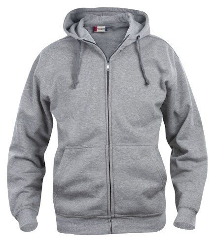 CLIQUE BASIC HOODY FULL ZIP GRIJSMELANGE