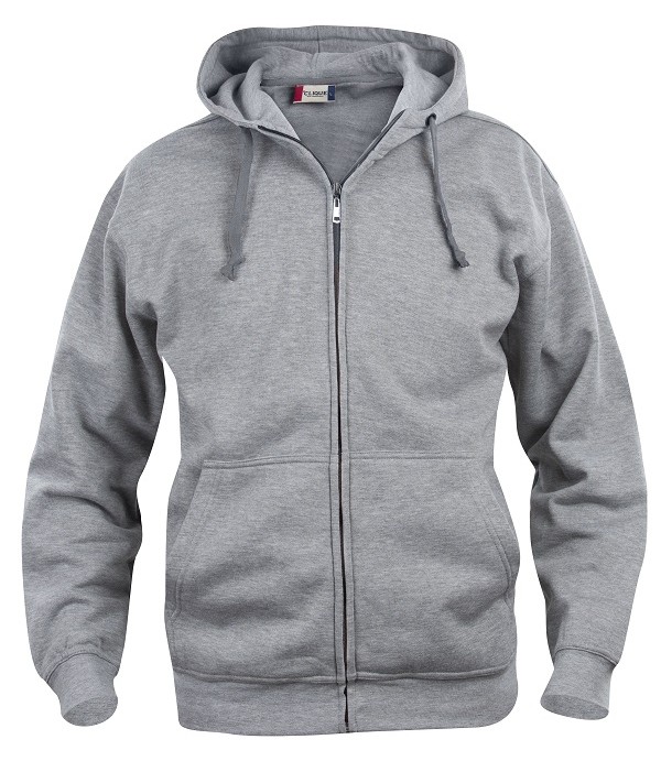 CLIQUE BASIC HOODY FULL ZIP GRIJSMELANGE
