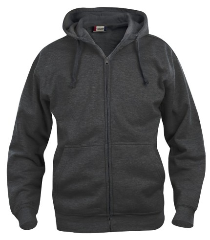 CLIQUE BASIC HOODY FULL ZIP ANTRACIET MELANGE