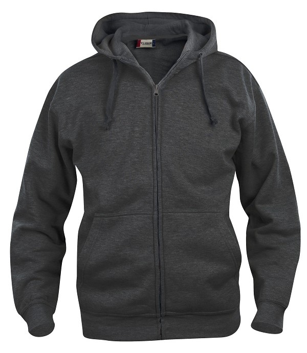 CLIQUE BASIC HOODY FULL ZIP ANTRACIET MELANGE