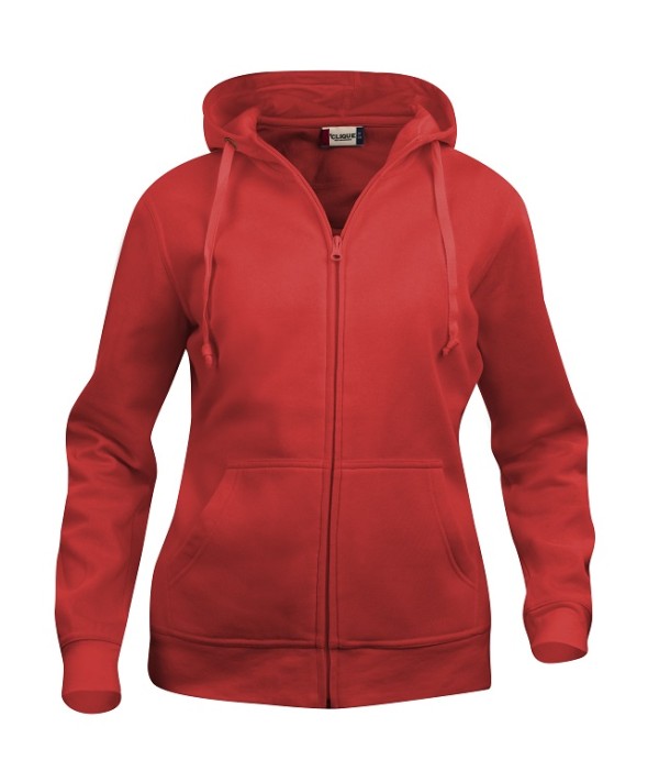 CLIQUE BASIC HOODY FULL ZIP WOMEN ROOD