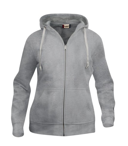 CLIQUE BASIC HOODY FULL ZIP WOMEN GRIJSMELANGE