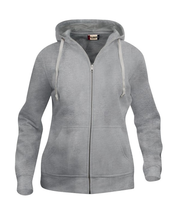 CLIQUE BASIC HOODY FULL ZIP WOMEN GRIJSMELANGE