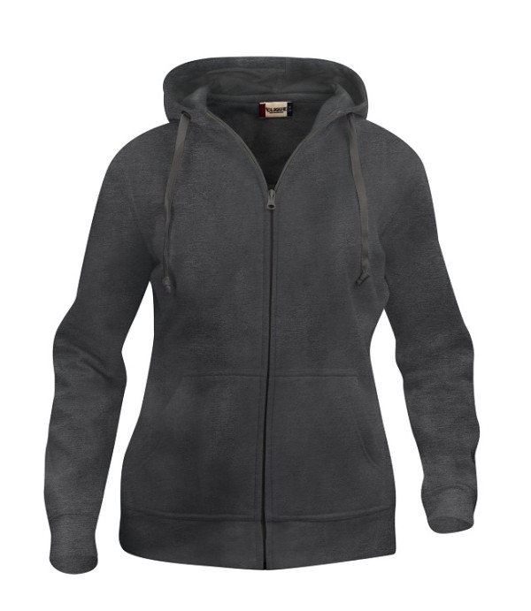 CLIQUE BASIC HOODY FULL ZIP WOMEN ANTRACIET MELANGE