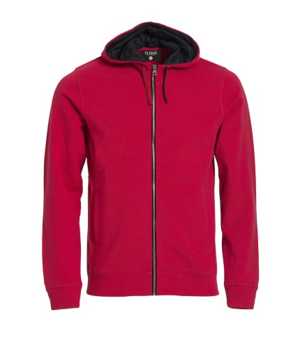 CLIQUE CLASSIC HOODY FULL ZIP ROOD