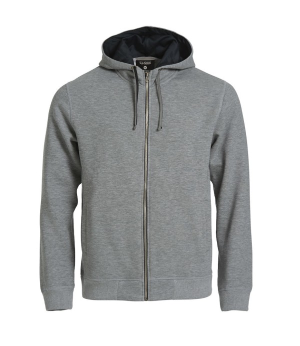 CLIQUE CLASSIC HOODY FULL ZIP GRIJSMELANGE
