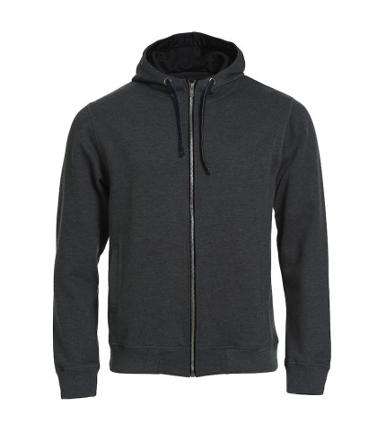 CLIQUE CLASSIC HOODY FULL ZIP ANTRACIET MELANGE