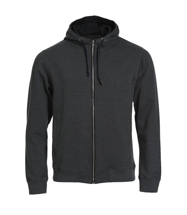 CLIQUE CLASSIC HOODY FULL ZIP ANTRACIET MELANGE