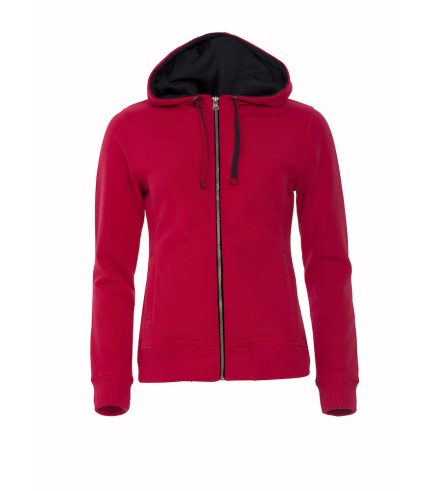 CLIQUE CLASSIC HOODY FULL ZIP WOMEN ROOD