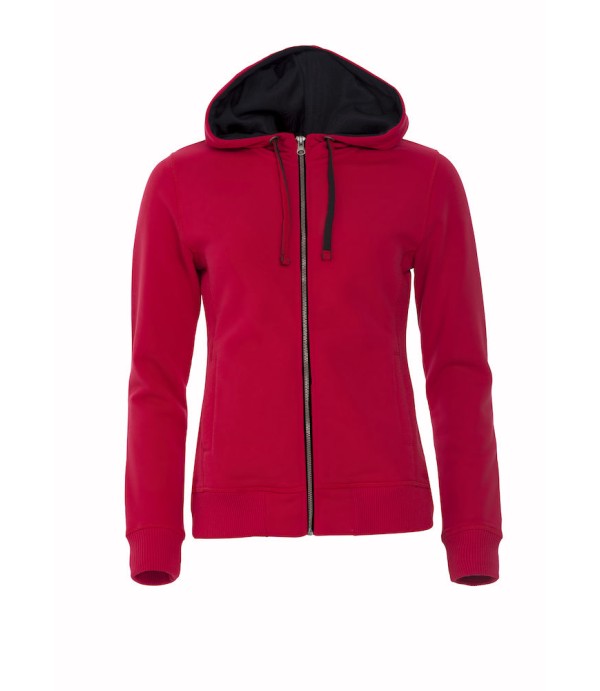 CLIQUE CLASSIC HOODY FULL ZIP WOMEN ROOD