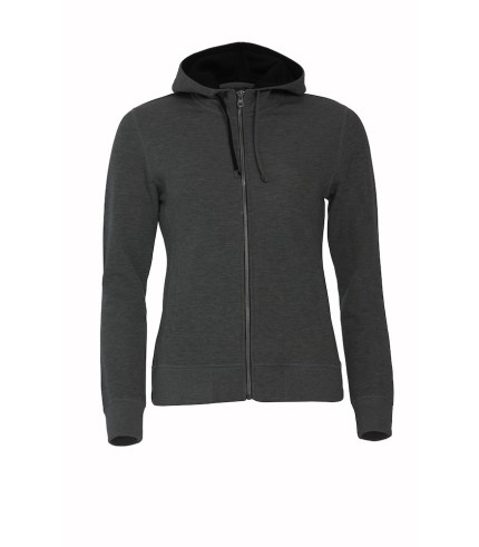 CLIQUE CLASSIC HOODY FULL ZIP WOMEN ANTRACIET MELANGE