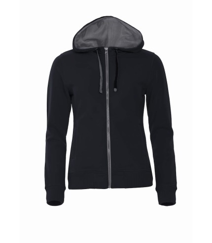 CLIQUE CLASSIC HOODY FULL ZIP WOMEN ZWART