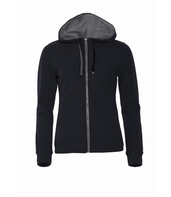 CLIQUE CLASSIC HOODY FULL ZIP WOMEN ZWART