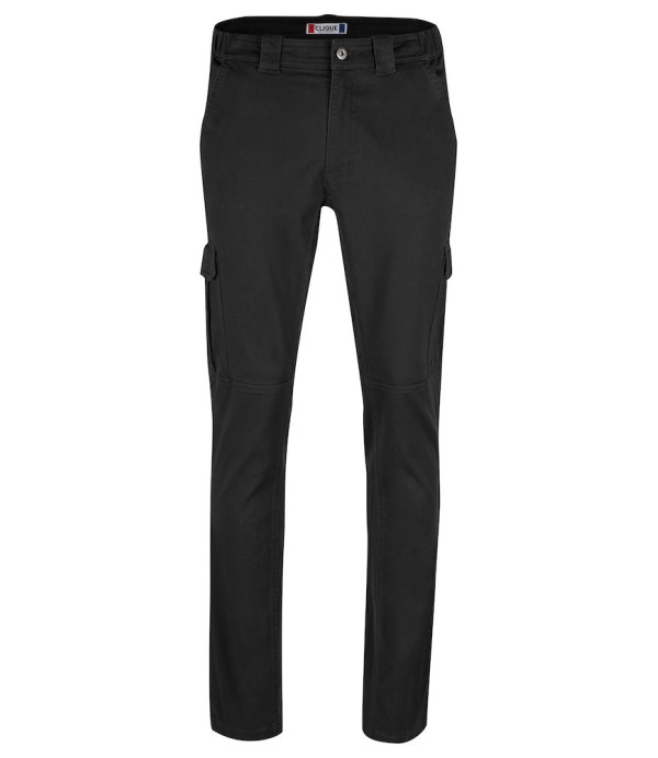CLIQUE CARGO POCKET STRETCH PANTS ZWART