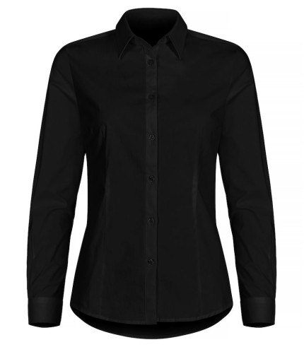 CLIQUE STRETCH SHIRT L/S WOMEN ZWART
