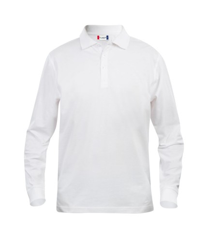 CLIQUE BASIC POLO L/S JUNIOR WIT