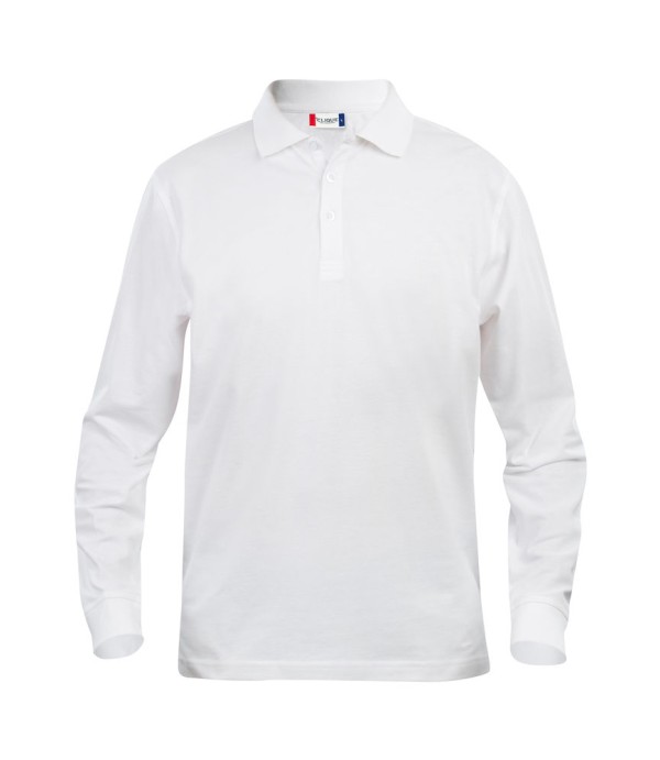 CLIQUE BASIC POLO L/S JUNIOR WIT