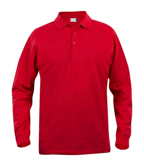 CLIQUE BASIC POLO L/S JUNIOR ROOD