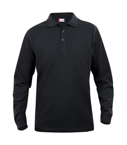 CLIQUE BASIC POLO L/S JUNIOR ZWART