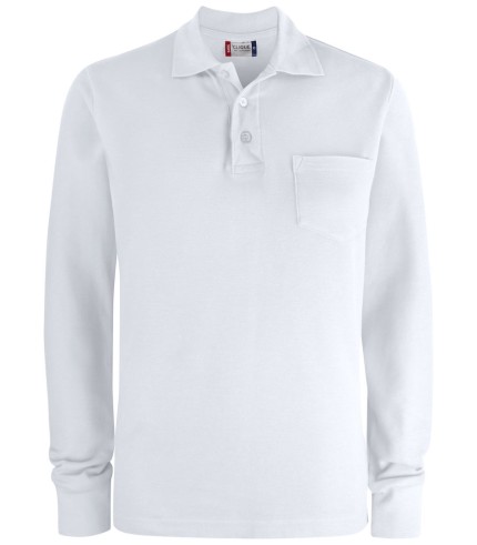 CLIQUE BASIC POLO L/S POCKET WIT