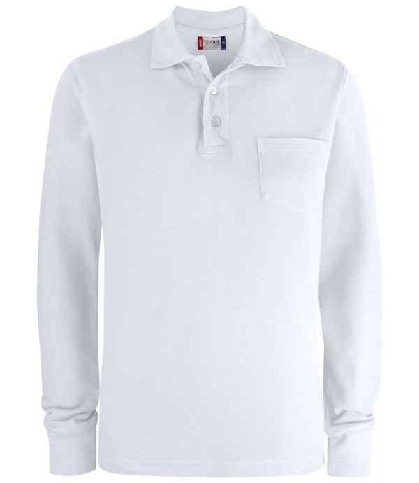 CLIQUE BASIC POLO L/S POCKET WIT