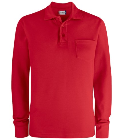 CLIQUE BASIC POLO L/S POCKET ROOD