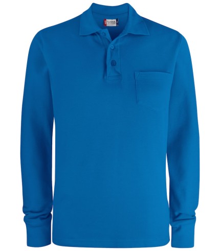 CLIQUE BASIC POLO L/S POCKET KOBALT