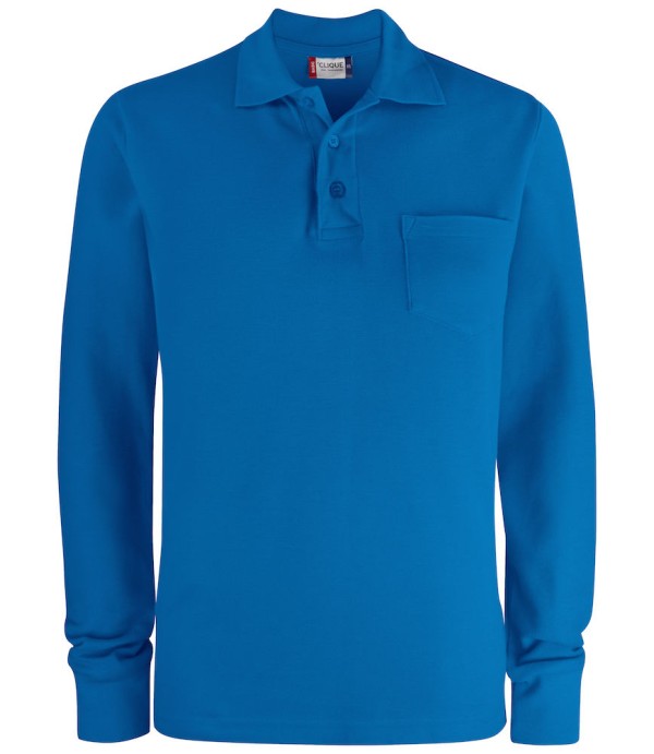 CLIQUE BASIC POLO L/S POCKET KOBALT