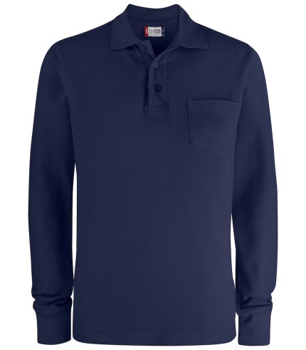 CLIQUE BASIC POLO L/S POCKET DARK NAVY